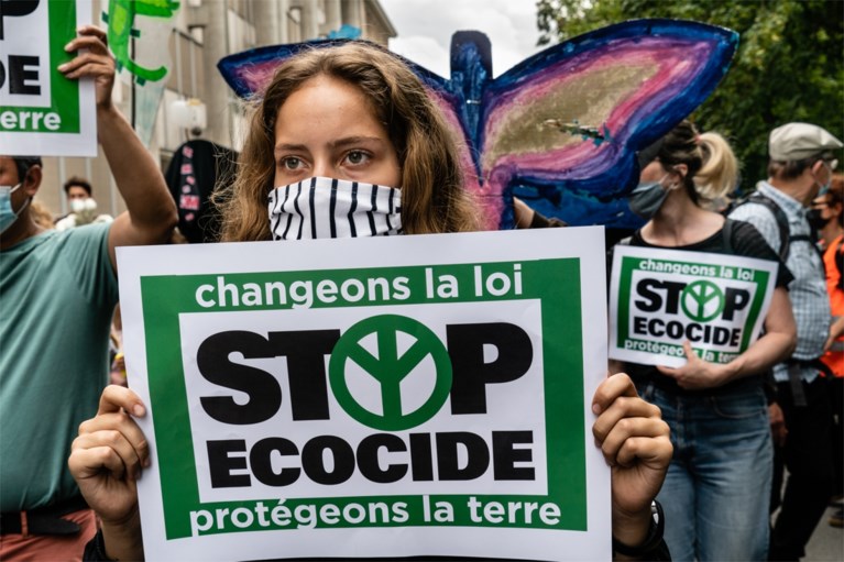 Honderd actievoerders in Brussel voor strafbaar maken ecocide