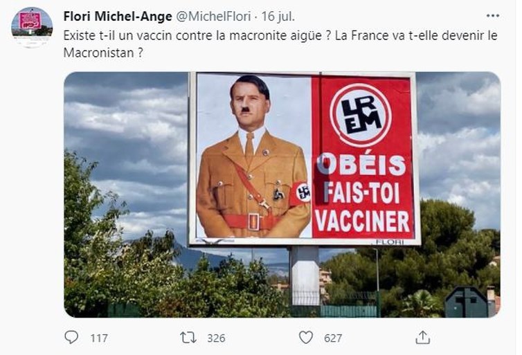 Macron afgebeeld als Hitler: Franse president dient klacht in