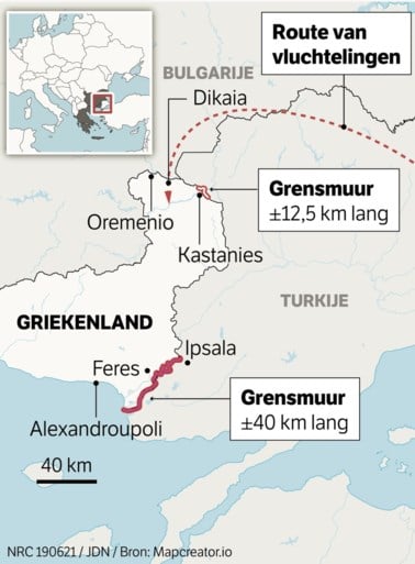 Nieuwe Griekse grensmuur opgetrokken om Afghaanse vluchtelingen te stoppen