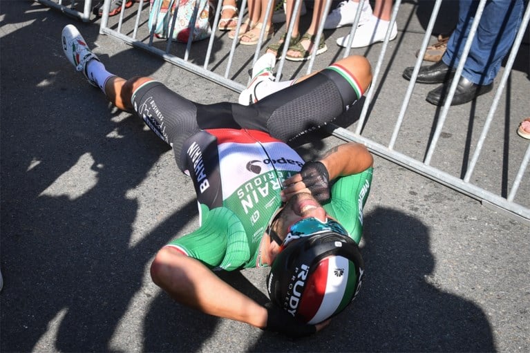 Italiaan Colbrelli wint de koninginnenrit van de Benelux Tour en wordt nieuwe leider
