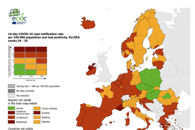 Europese Coronakaart Kleurt Wat Minder Rood De Standaard Mobile