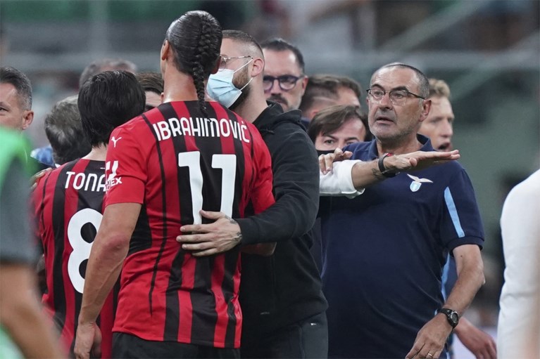 Ibrahimovic en Saelemaekers schoppen rel in Italië na zege AC Milan, Lazio-coach Sarri met rood naar binnen