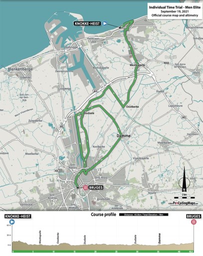 Ontdek hier de parcours van het Flanders2021 WK Wielrennen!