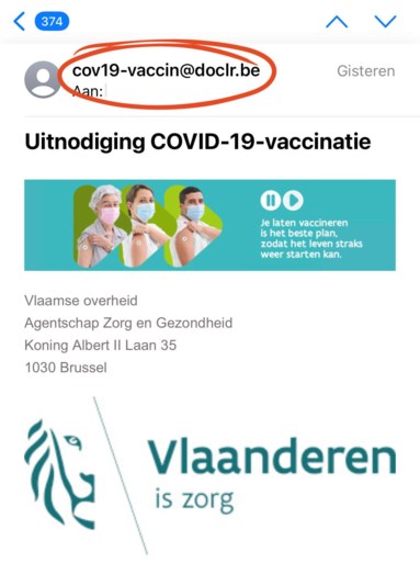 Opgelet: valse uitnodigingen voor boosterprik in omloop