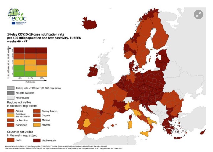 Reisadviezen aangepast: nog meer delen van Frankrijk, Spanje en Italië kleuren rood