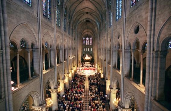 De Notre-Dame voor de brand. 