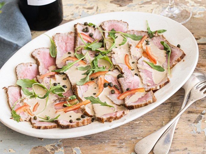 Dit feestelijk voorgerecht met kalfsvlees van Sofie Dumont moet je geproefd hebben
