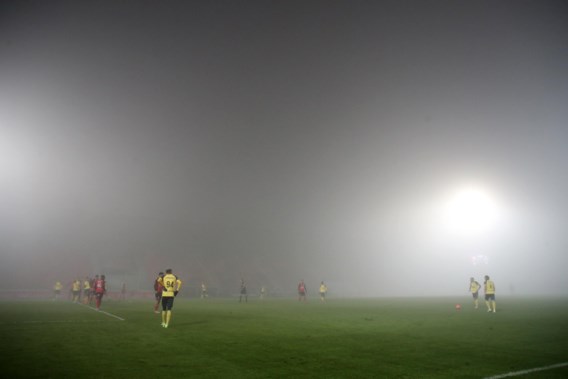 Match tussen Seraing en Union bij 0-2 afgelast door dichte mist