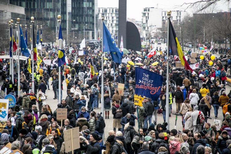 50.000 deelnemers aan coronabetoging in Brussel