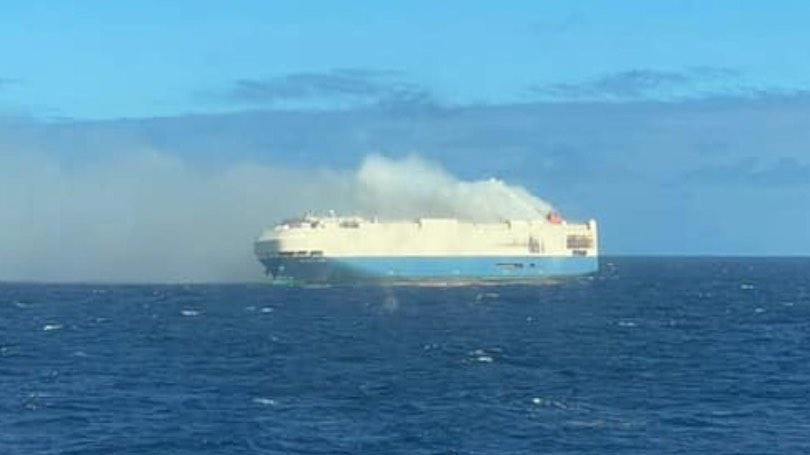 Ship full of Porsches and Bentleys catches fire at sea and drifts