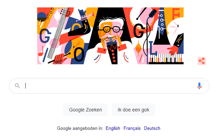 Google viert honderdste verjaardag Toots Thielemans op homepagina