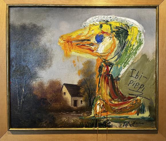 Artista danese che sabota un’anatra di Asger Jorn