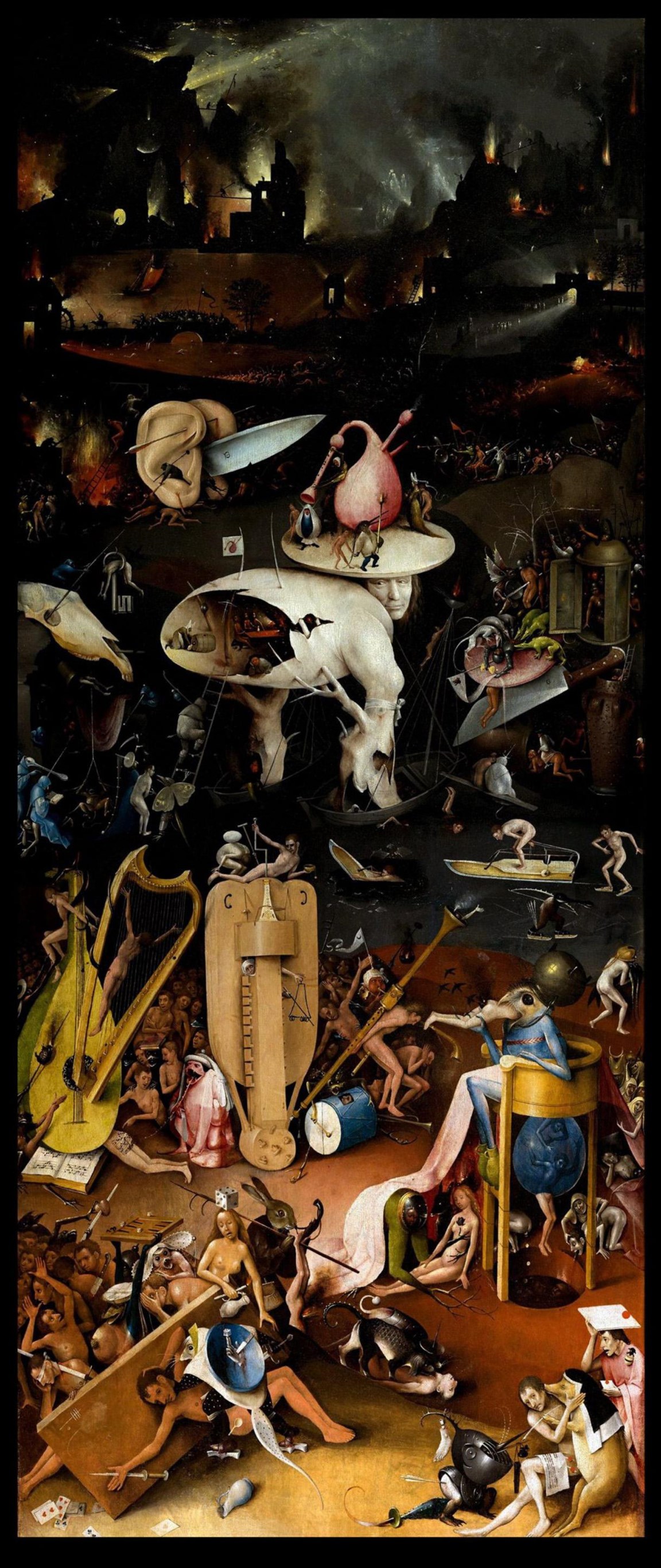 Namaak september aankomst Tuin der Lusten: de hel' (1480-1490) Hieronymus Bosch | De Standaard Mobile