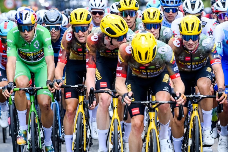 Wout van Aert neemt geel over van Yves Lampaert, Fabio Jakobsen wint de rit