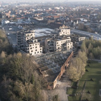Het cohousingproject Bijgaardehof, niet ver van het station Gent-Dampoort. 