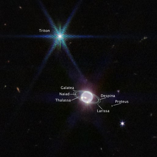 James Webb-telescoop slaagt erin ringen van Neptunus vast te leggen