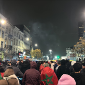 Marokkaanse supporters trekken massaal op straat in centrum Brussel