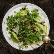 Groene wintersalade met mierikswortelroom