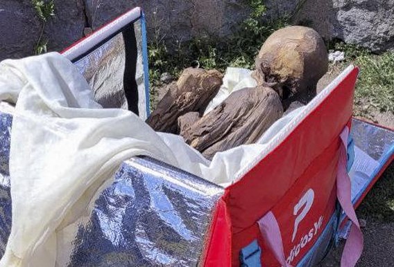 Peruaanse politie vindt mummie in koelzak van koerier