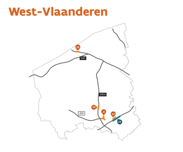 Op deze snelwegwerven mag je dit jaar hinder verwachten