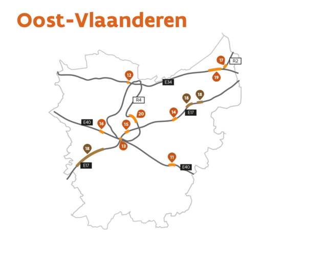 Op deze snelwegwerven mag je dit jaar hinder verwachten