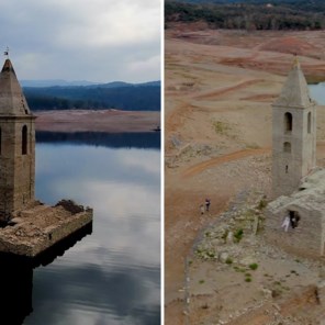 Eeuwenoude ruïnes komen boven water door aanhoudende droogte in Catalonië