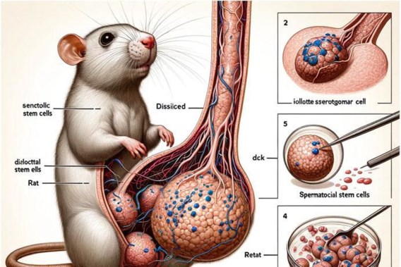 Scientific magazine with the buttocks exposed by a rat with a giant penis