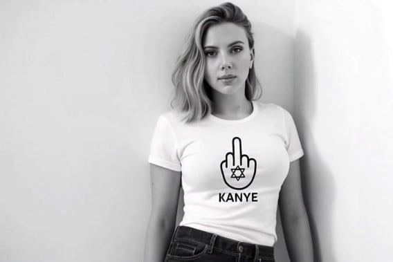 Scarlett Johansson boos over AI-video waarin Joodse celebs middelvinger opsteken naar Kanye West